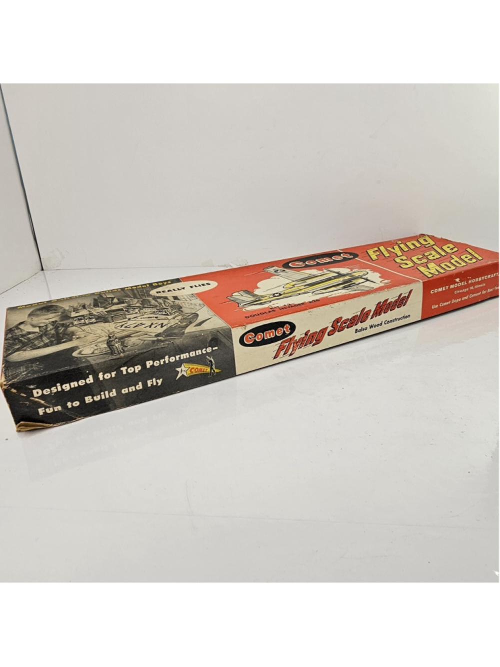 Vintage Comet Douglas Invader A-26 Flying Scale Balsa Model Kit Y2:129 Started - Picture 12 of 16